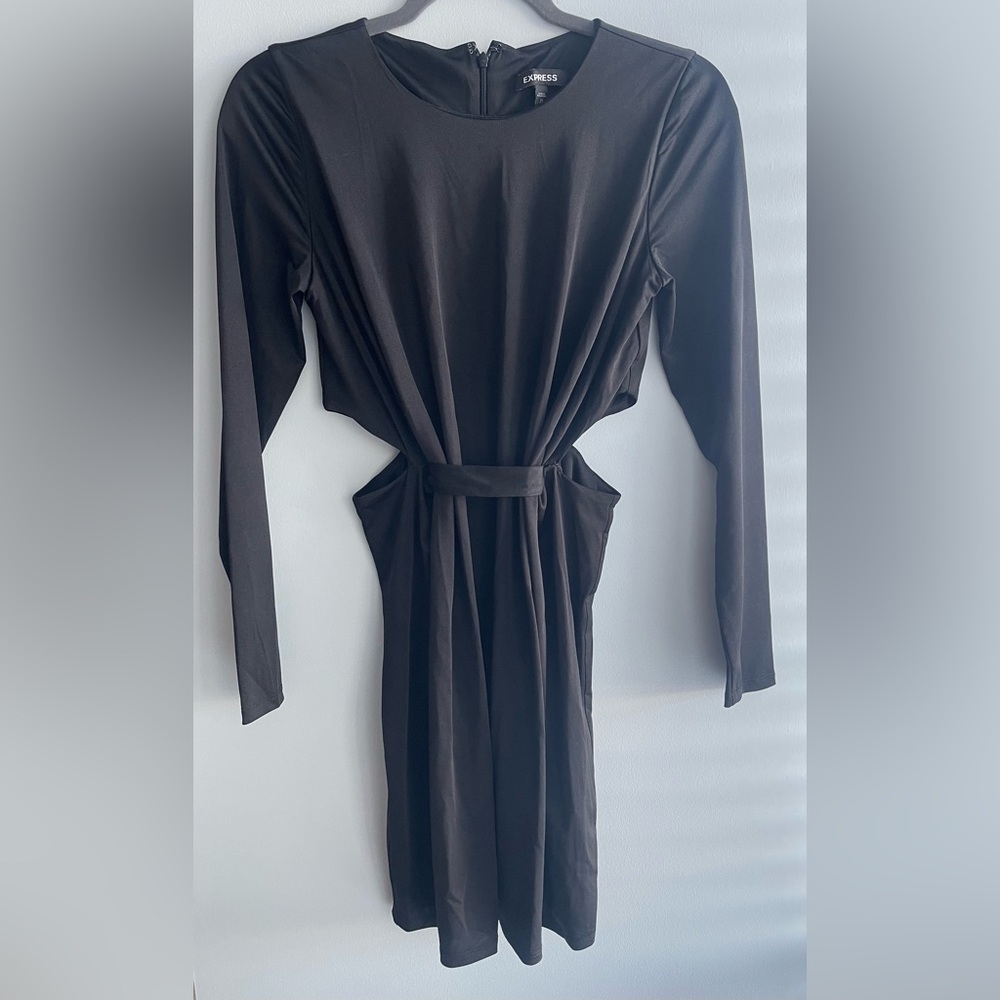 Express Black Long Sleeve Dress with cut out detail.